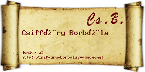 Csiffáry Borbála névjegykártya